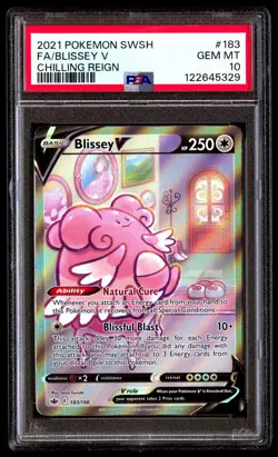 PSA 10 Blissey V 183 Pokemon Sword & Shield Chilling Reign 2021 - Image 1