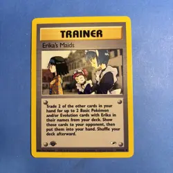Pokemon TCG Erika's Maids 109/132 1st Edition Gym Heroes Card NM Condition WOTC - Image 1