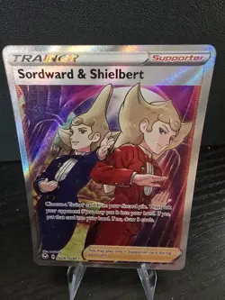 Sordward & Shielbert TG28/TG30 Full Art Trainer Silver Tempest Holo Pokemon TCG - Image 1