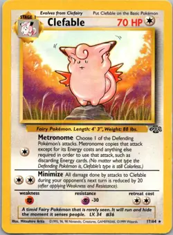 Pokemon TCG Clefable 17/64 Jungle MP - Image 1