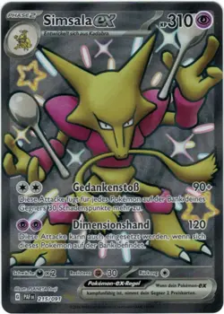 Pokemon Simsala ex Shiny Full Art Paldeas Schicksale PAF 215/091 NM Deutsch - Image 1