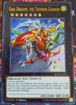 Yugioh! - Gaia Dragon, the Thunder Charger - BLLR-EN065 - Ultra Rare - 1st Edit - Image 1