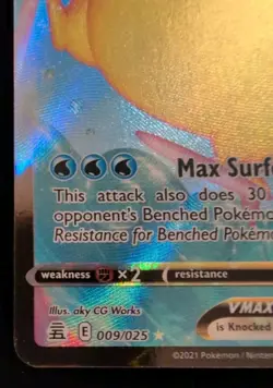 Pokemon Celebrations Surfing Pikachu VMAX Holo Ultra Rare Card 009/025 - Image 4