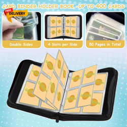 4 Pocket Card Binder, Premium Zip Trading Card Binder, 400 Double Sided Pocket P - Image 5