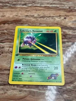 Vintage 2000 Pokemon Sabrina's Venonat Card 1st Edition 96/132 Gym Heroes MP - Image 3