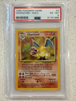 Pokemon TCG Charizard Holo 4/102 Base Set PSA 6 (1999) - Image 1