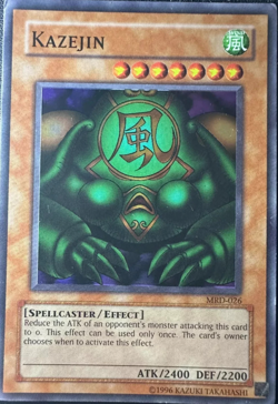 KAZEJIN MRD-026 Super Rare Holo Unlimited YuGiOh TCG Card - Image 1