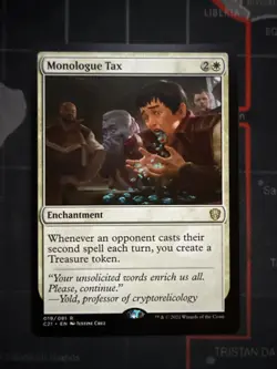 Monologue Tax NM-Mint, English Commander 2021 MTG Magic the Gathering - Image 1