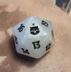 Moogle Die MTG Final Fantasy Bundle Spin Down Life Counter D20 32mm White Kupo - Image 1