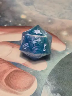 Gift Bundle Crystal Blue Die MTG Final Fantasy Spin Down Life Counter D20 32mm - Image 3