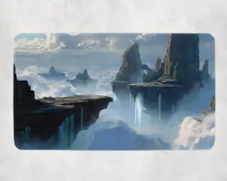 Bright Floating Islands MTG Playmat - Fantasy Sky Cliffs & Waterfalls - Image 1