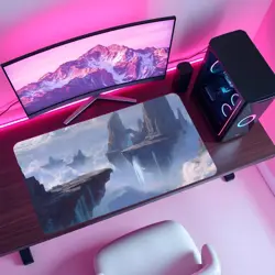 Bright Floating Islands MTG Playmat - Fantasy Sky Cliffs & Waterfalls - Image 4