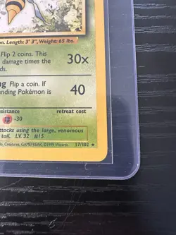 Beedrill 17/102 Base Set Unlimited RARE WOTC Vintage Pokemon - Image 5