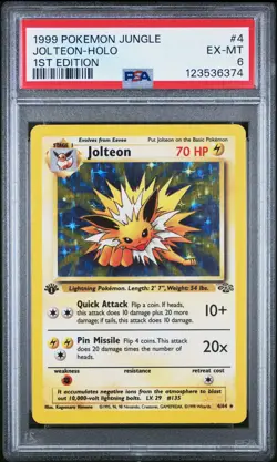 1999 POKEMON JUNGLE 1ST ED #4 JOLTEON-HOLO PSA 6 - Image 1