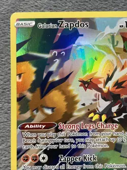 Galarian Zapdos SWSH283 Full Art Holo Promo Pokemon Card 2023 NM - Image 5
