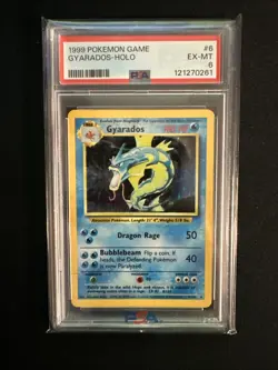 Pokemon TCG Gyarados Holo Rare Card Base Set PSA 6 - Image 1
