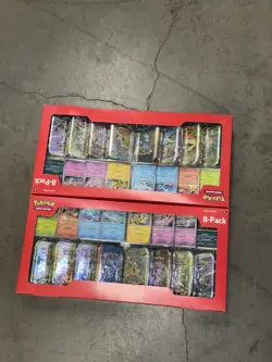 Pokemon Prismatic Evolutions Costco 8 Mini-Tin Bundle w Promo Cards 2 Pack - Image 1