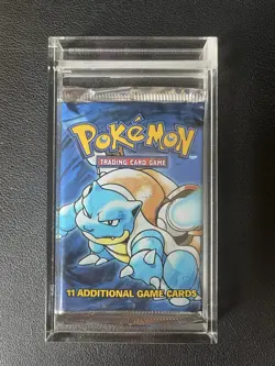 1999 POKEMON 4TH PRINT BASE SET BOOSTER PACK BLASTOISE SEALED + Acrylic Case - Image 1