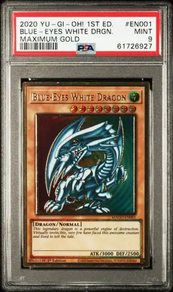 Yu-Gi-Oh Blue Eyes White Dragon PSA 9 1st Maximum Gold Mago Mint - Image 2