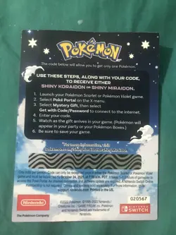 POKEMON SCARLET / VIOLET -SHINY MIRAIDON OR SHINY KORAIDON CODE CARD UNSCRATCHED - Image 2