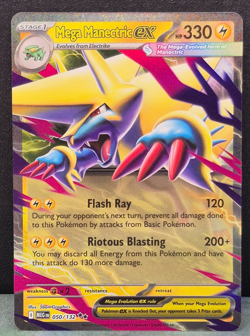 Mega Manectric ex Double Rare 050/132 Mega Evolution Pokemon TCG Near Mint Card - Image 1