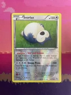 Pokemon Card Snorlax Flashfire Reverse Holo Rare 80/106 Near Mint - Image 1