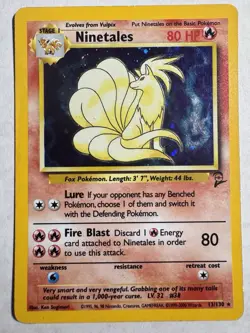 Pokemon TCG Ninetales Holo Unlimited Holo Rare Card Base Set 2 13/130 - Image 1