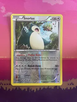 Pokemon Card Snorlax Breakthrough Reverse Holo Rare 118/162 Near Mint - Image 1