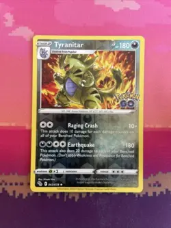 Pokemon Card Tyranitar Pokemon GO Reverse Holo Rare 043/078 Near Mint - Image 1