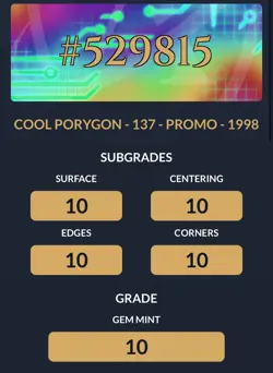 Cool Porygon - 137 - CD Promo 1998 - ACE 10 -Perfect Subgrades- Japanese Pokemon - Image 4