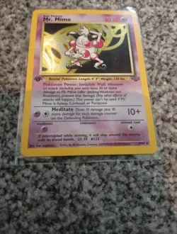 Mr Mime 6/64 Holo Rare 1st Edition Jungle WOTC Vintage Pokemon - Image 3