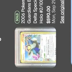 Blastoise Delta Species 2/100 EX Crystal Guardians Stamped Reverse Holo Pokemon - Image 1