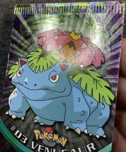 Crimped Pokemon Card Topps - Venusaur #3 Holo Foil Black Label - Image 3