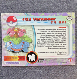 Crimped Pokemon Card Topps - Venusaur #3 Holo Foil Black Label - Image 4
