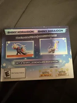 POKEMON SCARLET / VIOLET -SHINY MIRAIDON OR SHINY KORAIDON CODE CARD UNSCRATCHED - Image 1