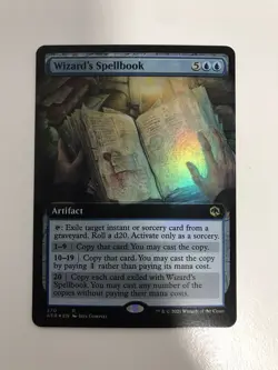 Wizard's Spellbook Foil Extended Borderless MTG Magic Gathering Card NM Mint AFR - Image 1