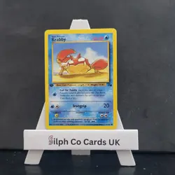 1st Edition Krabby 51/62 Fossil Set Pokemon Card WOTC - Image 1