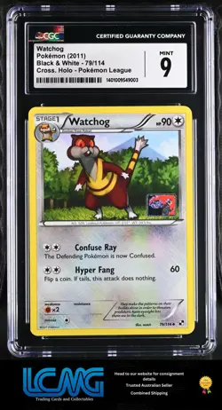 Pokemon TCG Card Black & White Cross Holo Pokemon League #79/114 Watchog CGC 9 - Image 1