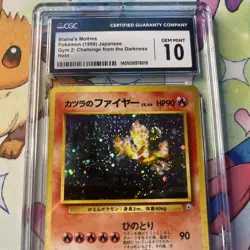 CGC 10 GEM MINT Blaine's Moltres Japanese Gym 2 Challenge #146 Holo Pokemon Card - Image 2