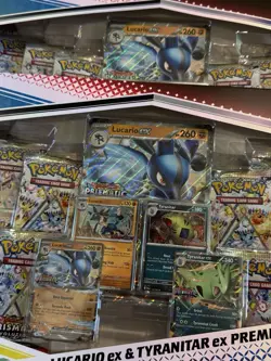 Pokemon Prismatic Evolutions Lucario Tyranitar Premium Collection Sams Club Box - Image 2