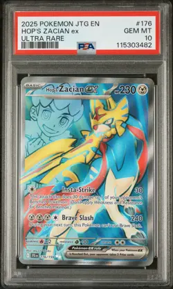 2025 Pokemon JTG EN-Journey Together Hop's Zacian EX #176 Ultra Rare PSA 10 - Image 1
