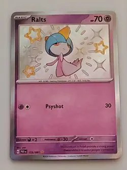 Ralts 153/091 2024 Pokemon SV Paldean Fates PAF EN Shiny Holo Rare NM/MINT - Image 1