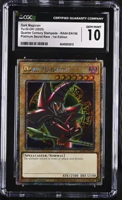 Yu-Gi-Oh! Dark Magician (Arkana) RA04-EN106 (Plat. Secret Rare) CGC 10 Mint - Image 1