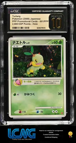 Pokemon TCG Card 2008 PPP Promotional Cards #001/PPP Turtwig CGC PRISTINE 10 - Image 1