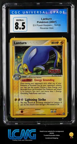 Pokemon TCG Card 2007 EX Power Keepers #15/108 Lanturn CGC 8.5 Reverse Holo - Image 1