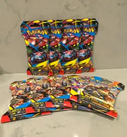 Mega Evolution Sleeved Booster Pack Art Set - 9 x Sealed Pokemon Blister Packs - Image 1