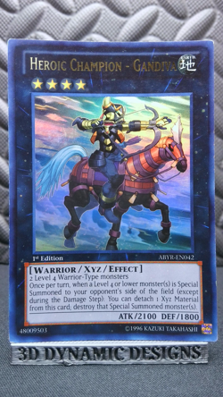 | Yugioh Heroic Champion - Gandiva ABYR-EN042 1st Edition Ultra Rare LP 🔥 | - Image 1