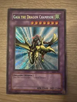 Yu-Gi-Oh! Gaia the Dragon Champion LOB-125 Secret Rare Unlimited DMG - Image 1