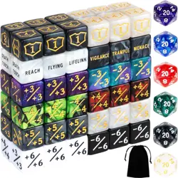78 Pieces MTG Dice Counters Bulk Life Keyword Counter Dice Set Plus 1/+1 Buff... - Image 1