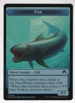 MTG Modern Horizons 3 Double Sided Foil Token #2/10 Eldrazi Spawn / Fish - Image 2